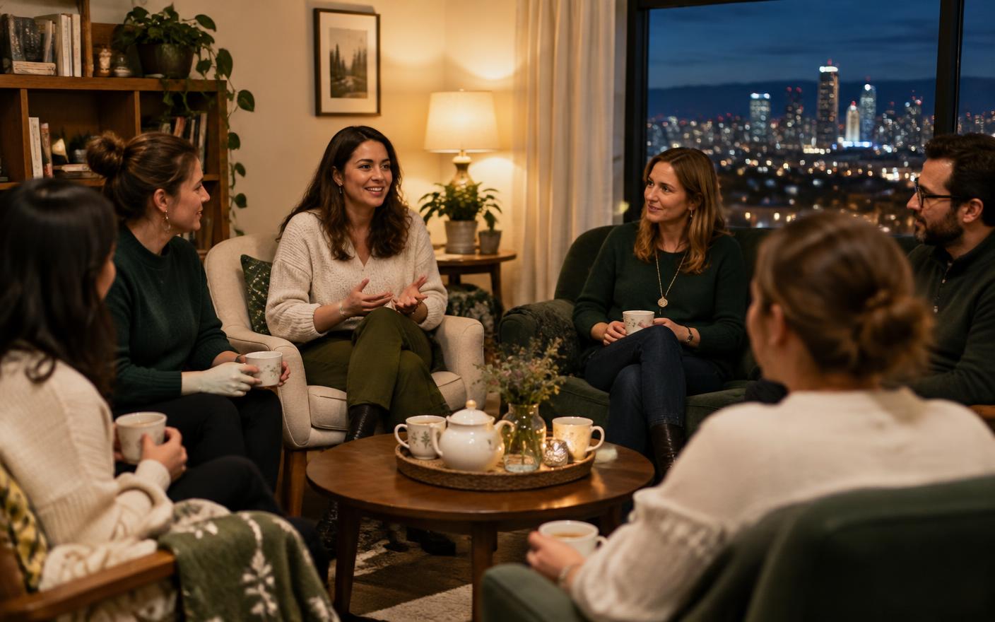 Parents gathered for an evening conversation